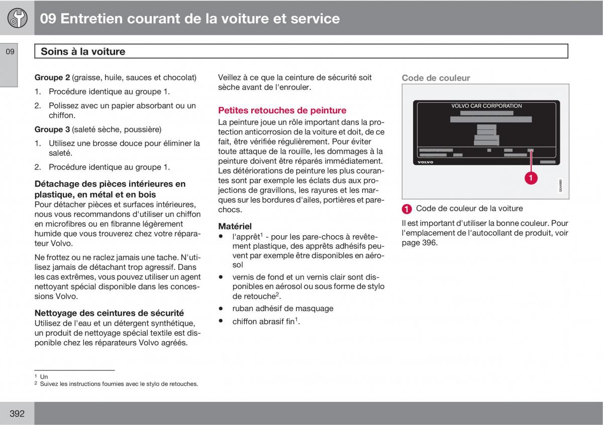 Volvo V70 III 3 manuel du proprietaire / page 394