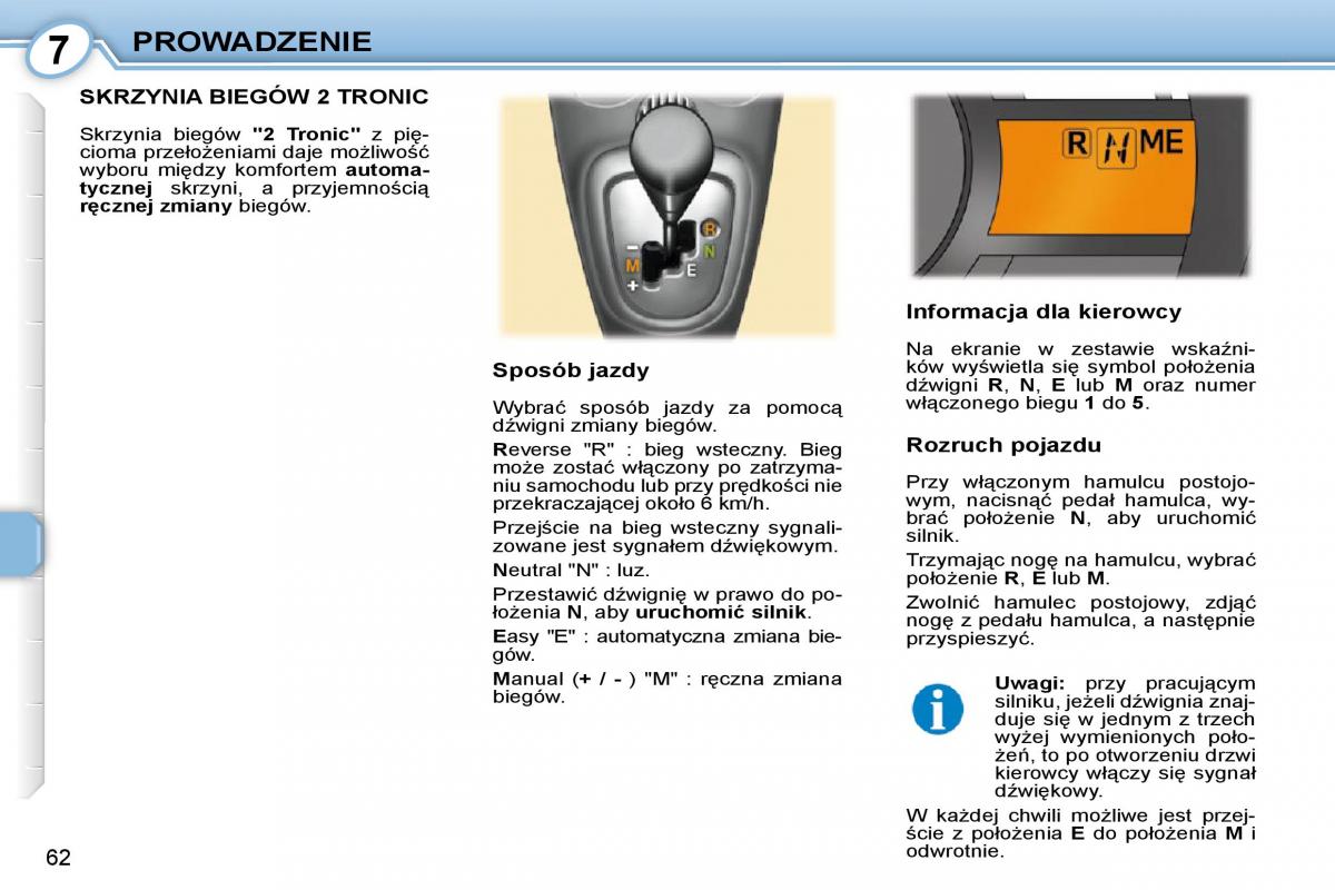 Peugeot 107 instrukcja obslugi / page 63