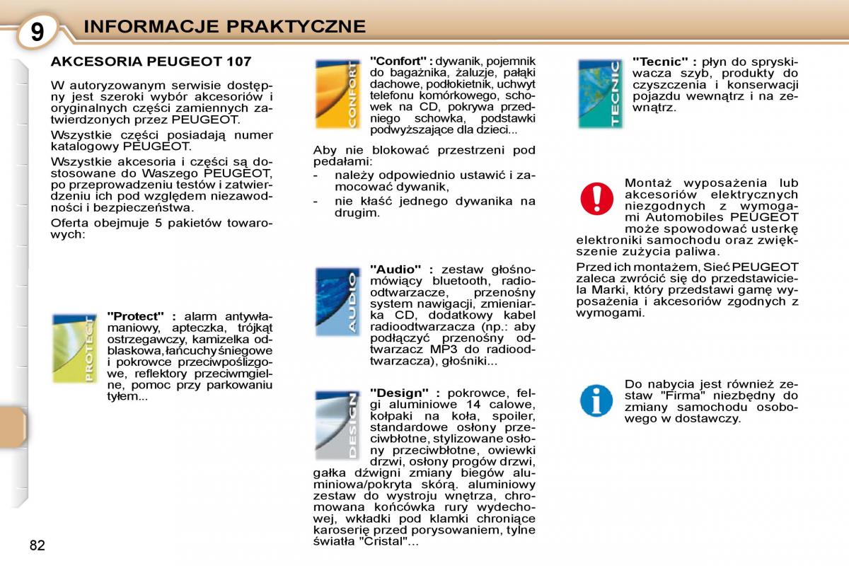 Peugeot 107 instrukcja obslugi / page 85