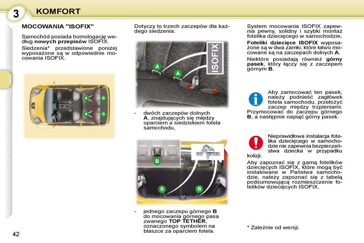 Peugeot 107 instrukcja obslugi / page 42