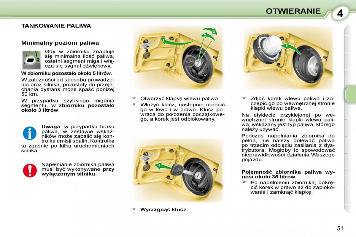 Peugeot 107 instrukcja obslugi / page 50