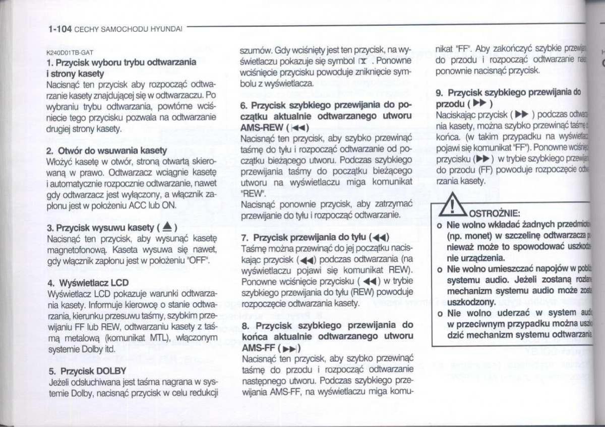 Hyundai Getz instrukcja obslugi / page 116