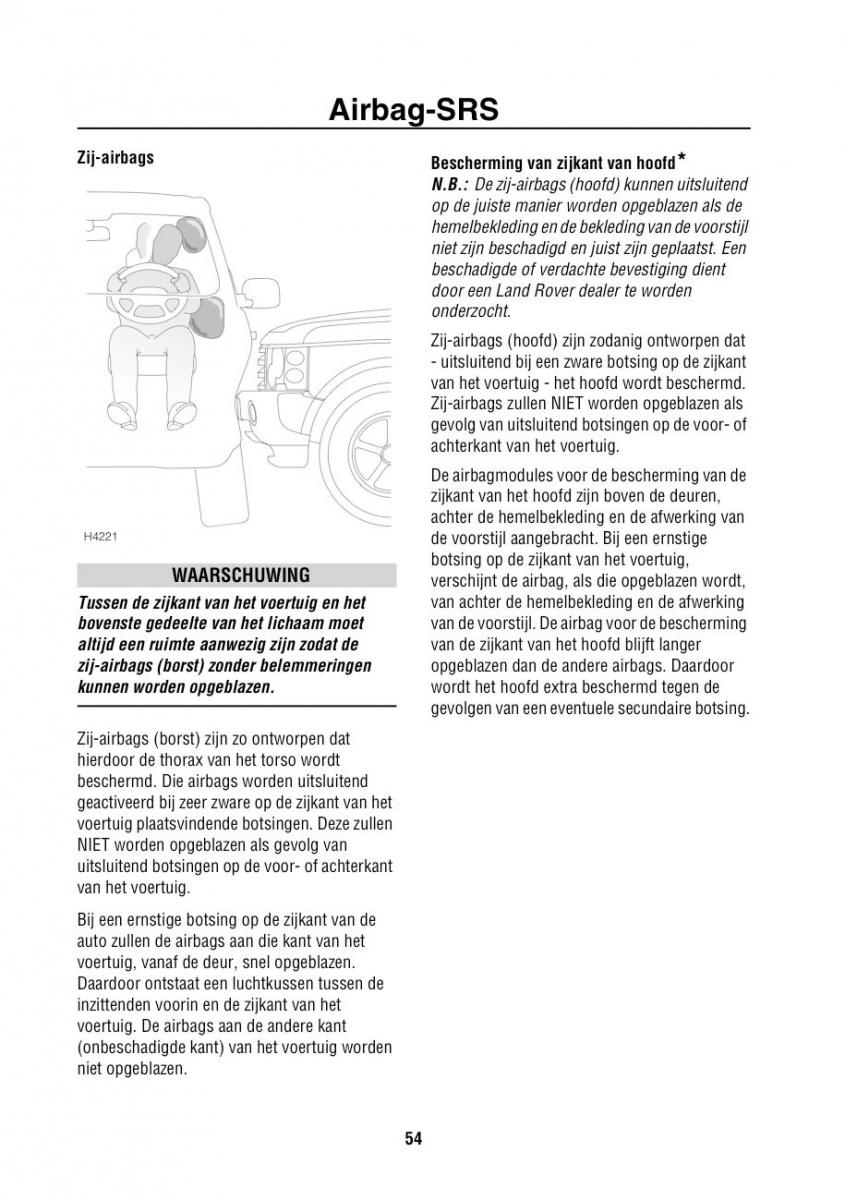 Land Rover Range Rover III 3 L322 handleiding / page 55