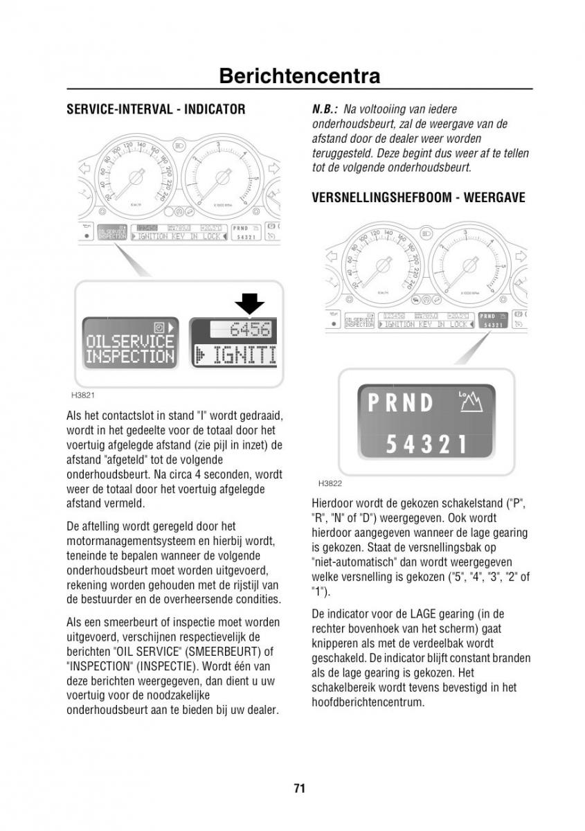 Land Rover Range Rover III 3 L322 handleiding / page 72