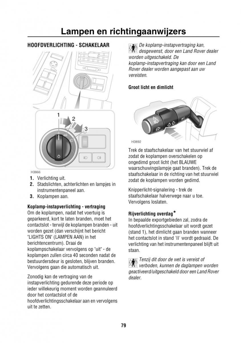 Land Rover Range Rover III 3 L322 handleiding / page 80