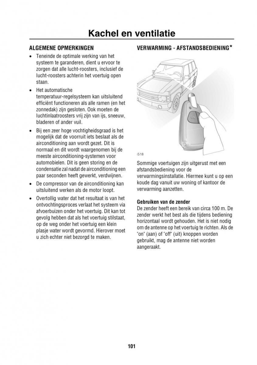 Land Rover Range Rover III 3 L322 handleiding / page 102