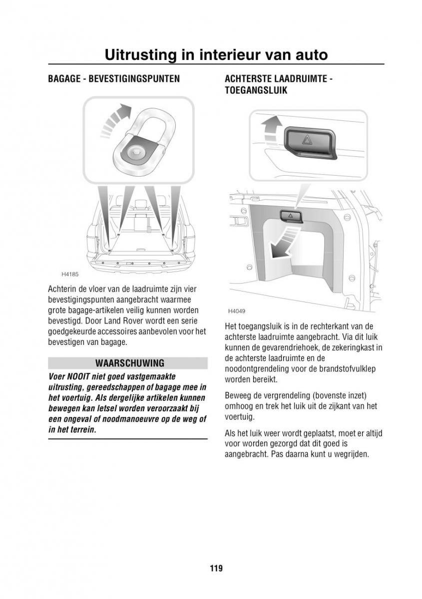 Land Rover Range Rover III 3 L322 handleiding / page 120