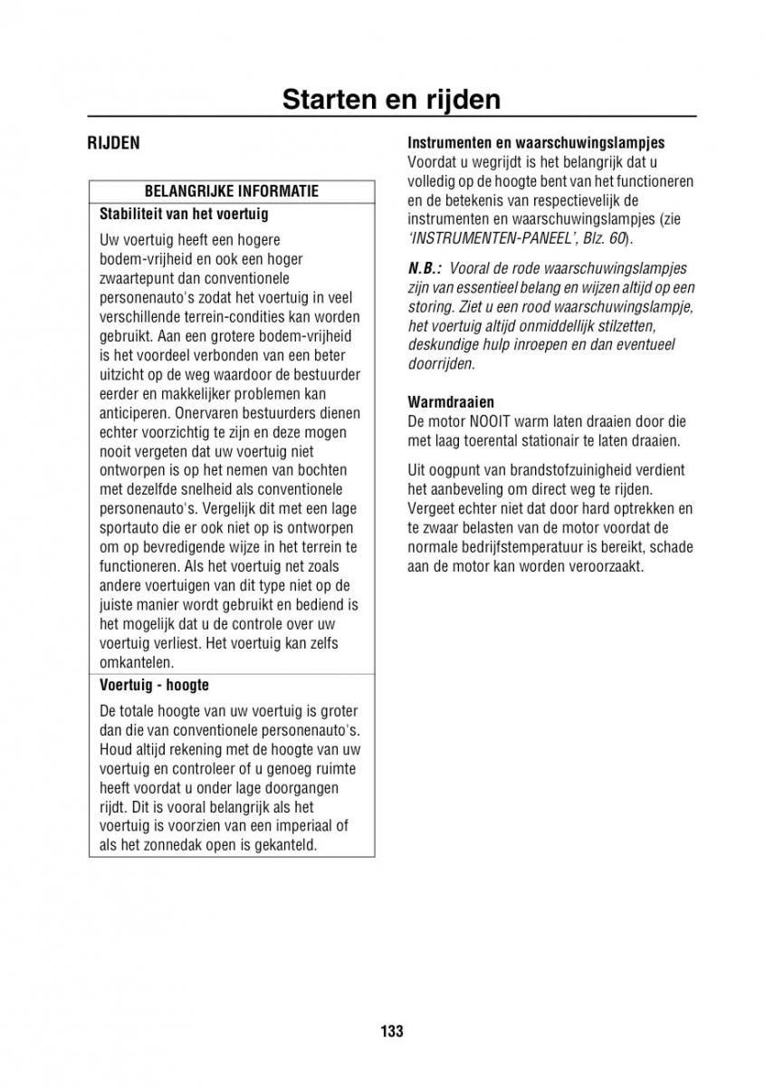 Land Rover Range Rover III 3 L322 handleiding / page 134