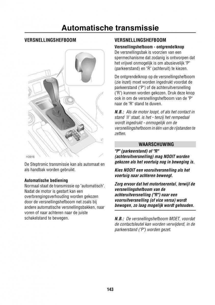 Land Rover Range Rover III 3 L322 handleiding / page 144