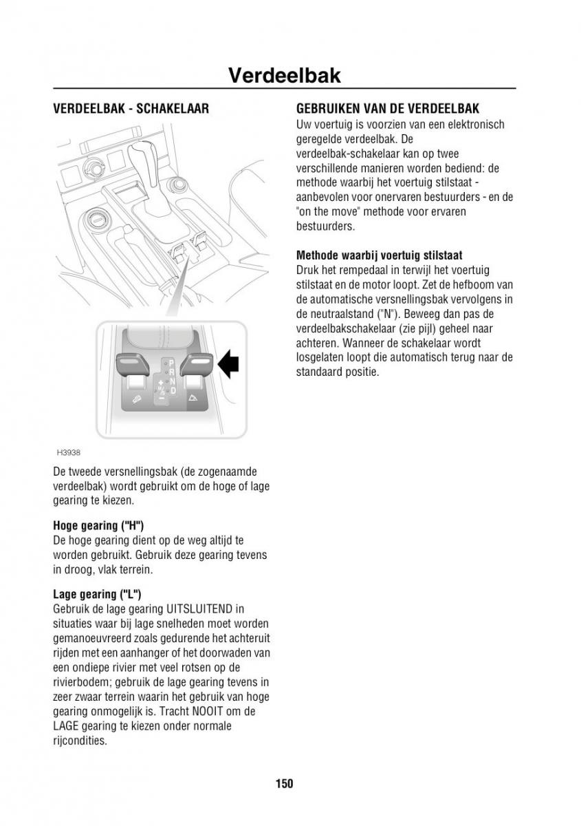 Land Rover Range Rover III 3 L322 handleiding / page 151