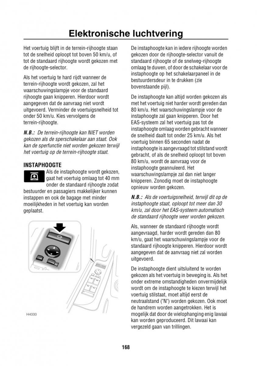 Land Rover Range Rover III 3 L322 handleiding / page 169