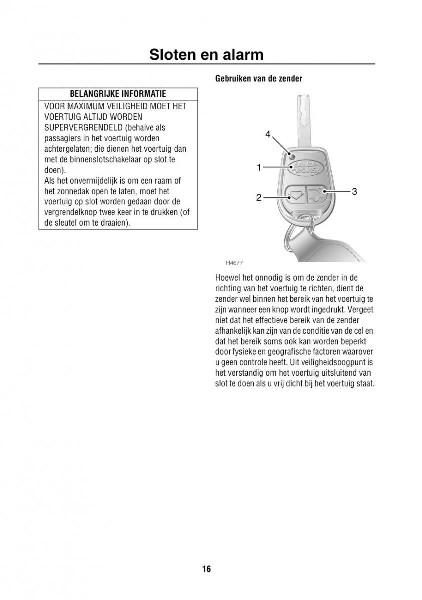 Land Rover Range Rover III 3 L322 handleiding / page 17