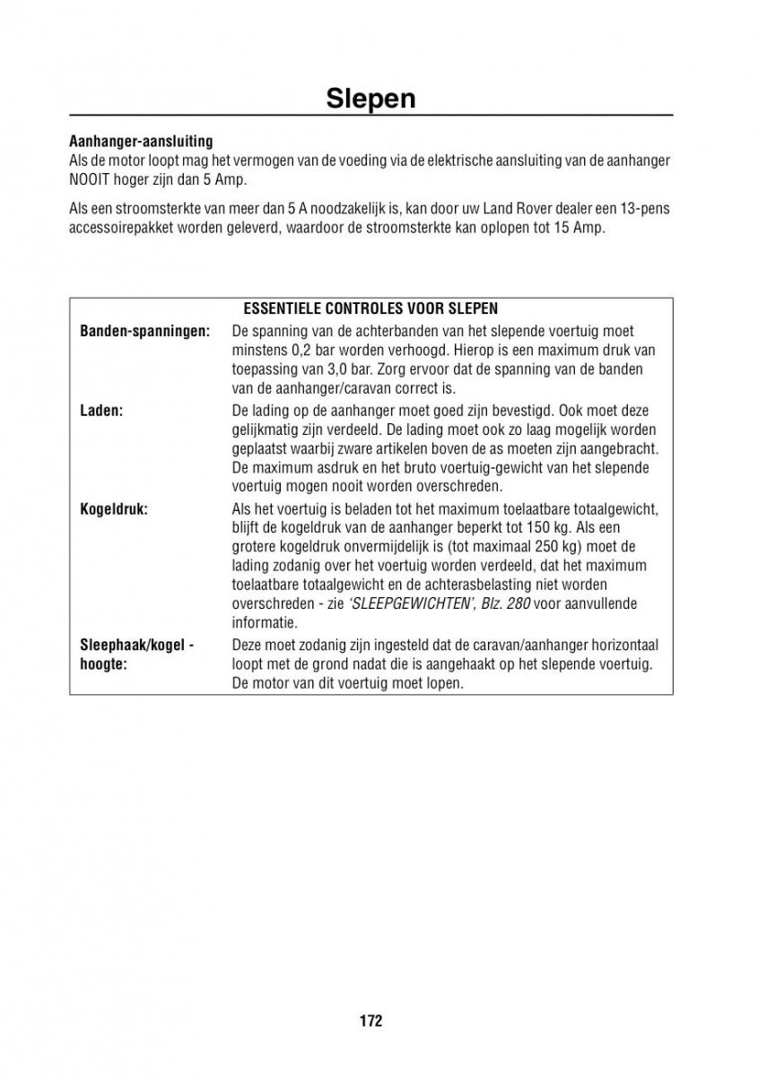 Land Rover Range Rover III 3 L322 handleiding / page 173