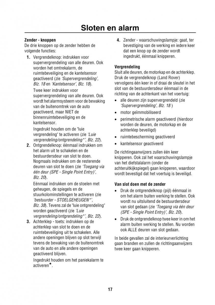 Land Rover Range Rover III 3 L322 handleiding / page 18