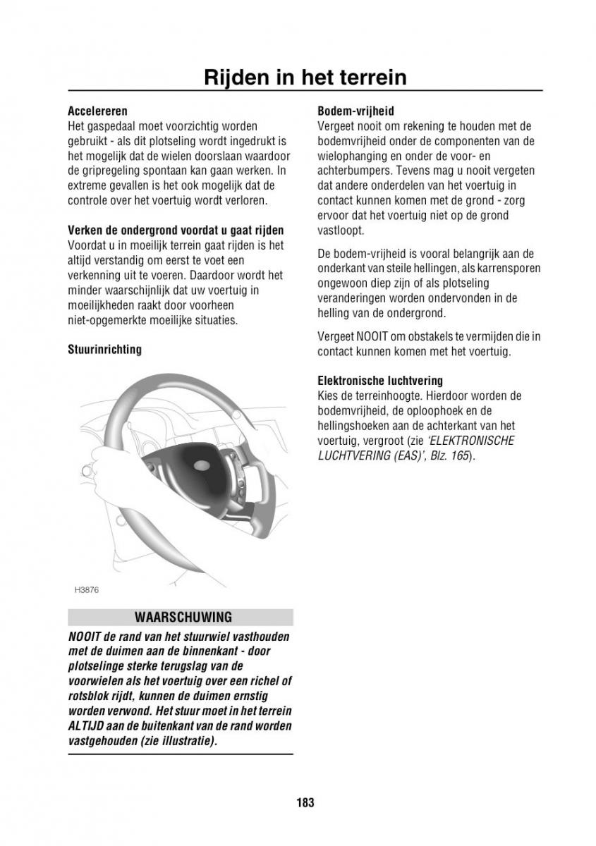 Land Rover Range Rover III 3 L322 handleiding / page 184