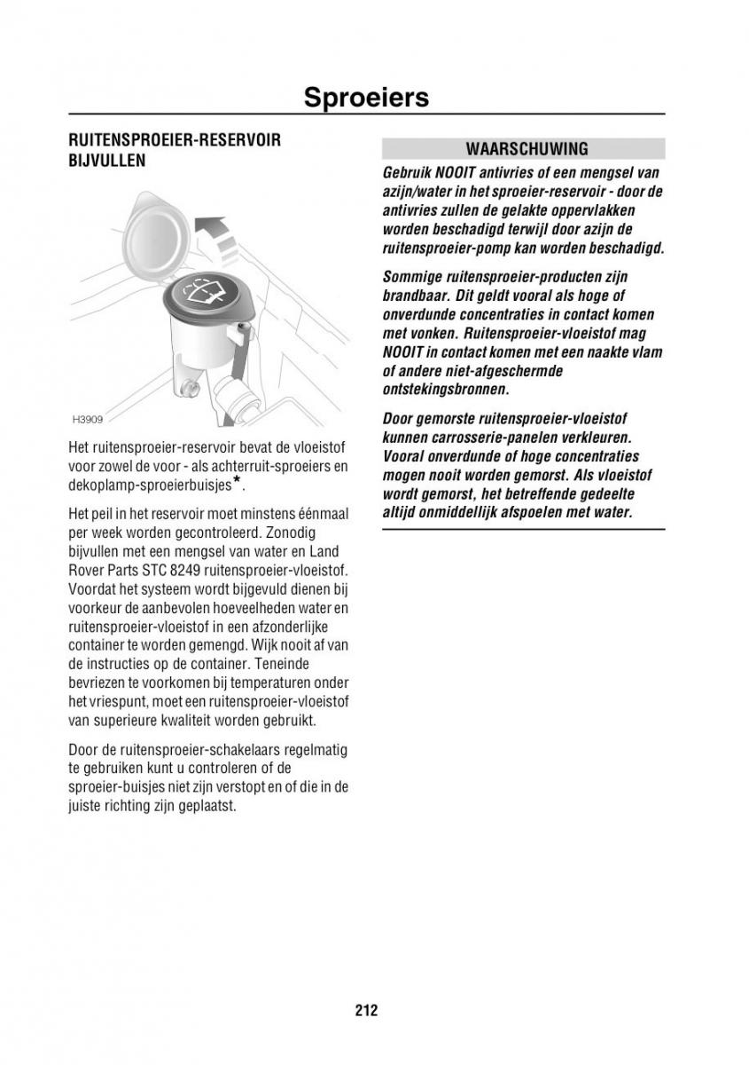 Land Rover Range Rover III 3 L322 handleiding / page 213