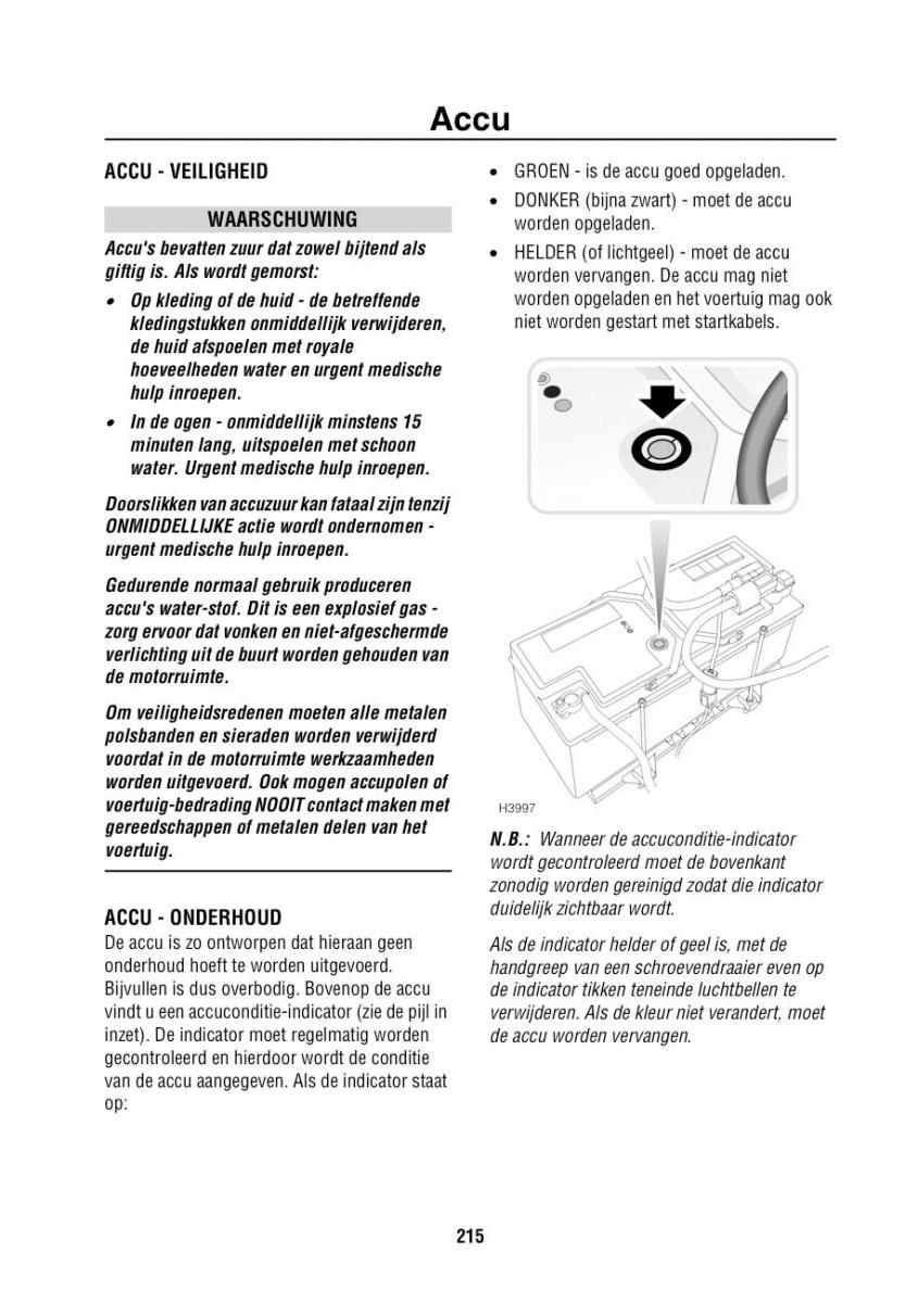 Land Rover Range Rover III 3 L322 handleiding / page 216