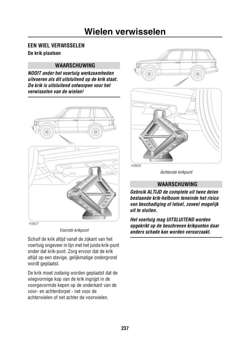 Land Rover Range Rover III 3 L322 handleiding / page 238