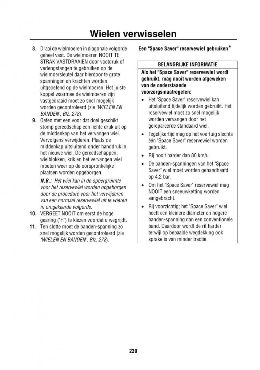 Land Rover Range Rover III 3 L322 handleiding / page 240