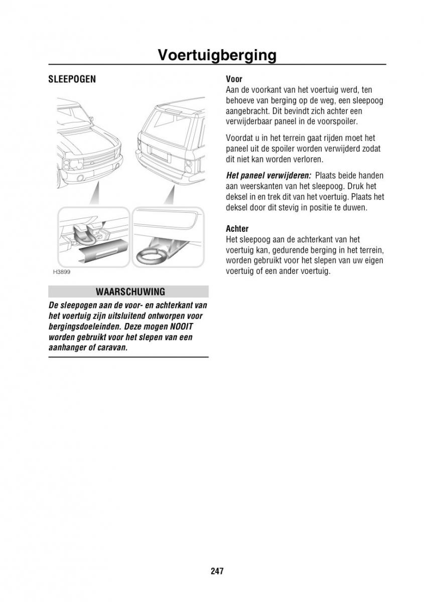 Land Rover Range Rover III 3 L322 handleiding / page 248