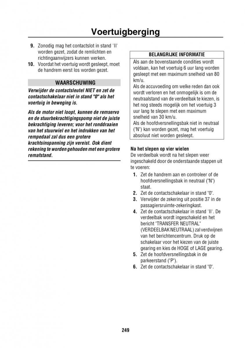 Land Rover Range Rover III 3 L322 handleiding / page 250