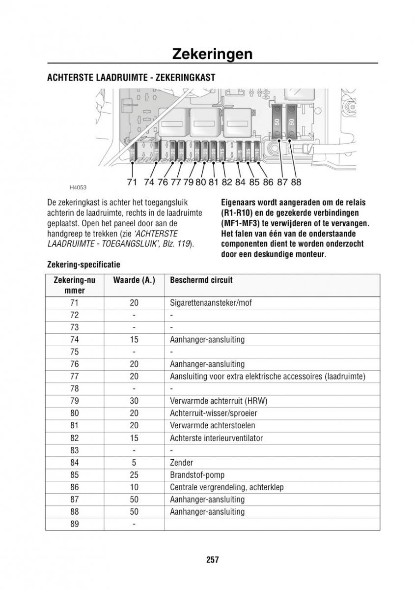 Land Rover Range Rover III 3 L322 handleiding / page 258