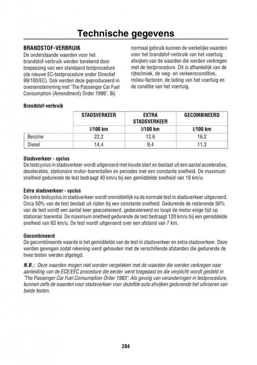 Land Rover Range Rover III 3 L322 handleiding / page 285