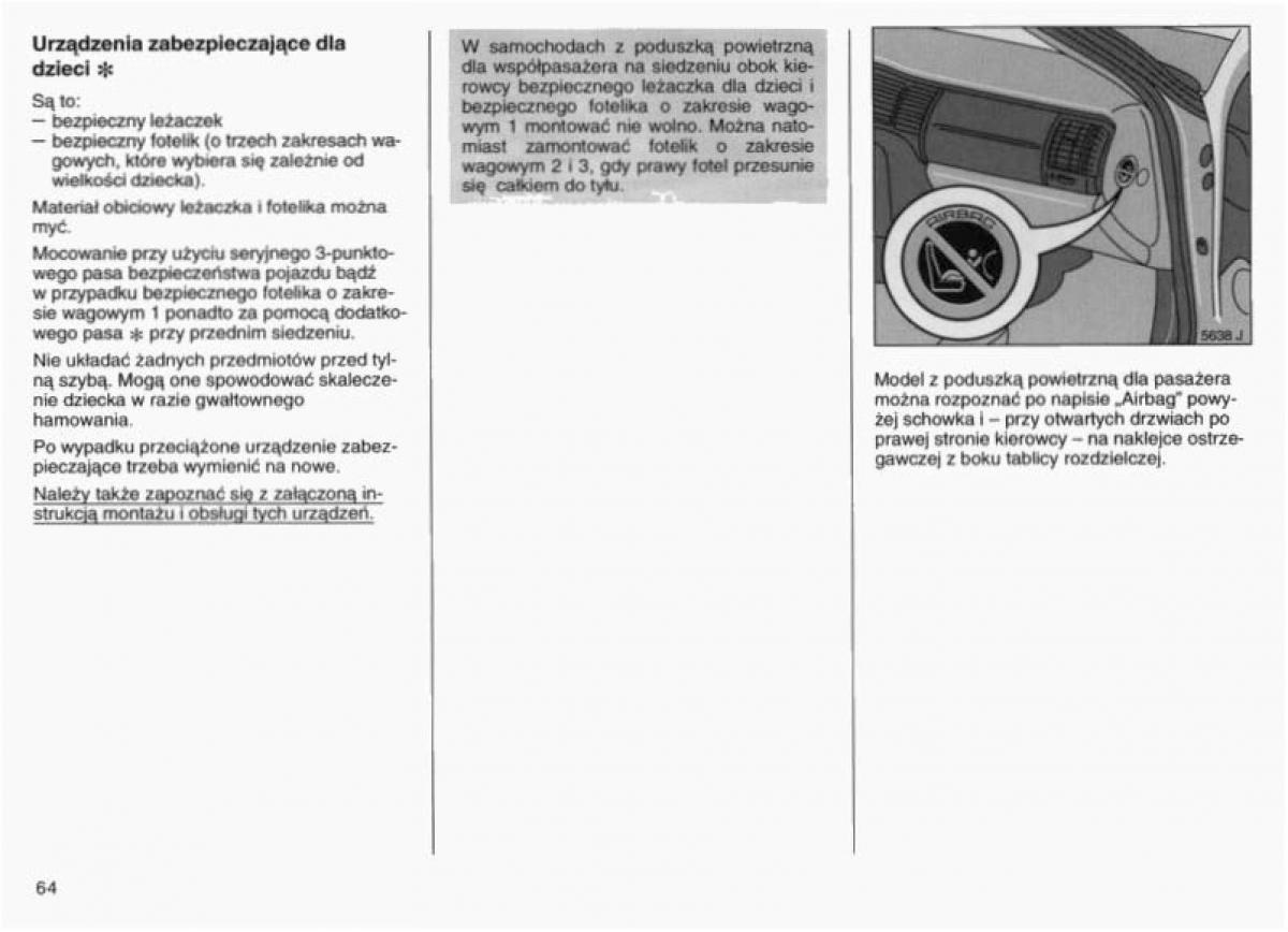 Opel Vectra B instrukcja obslugi / page 63