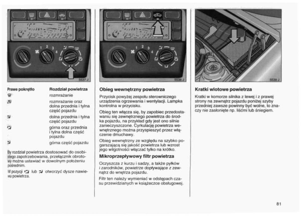 Opel Vectra B instrukcja obslugi / page 80