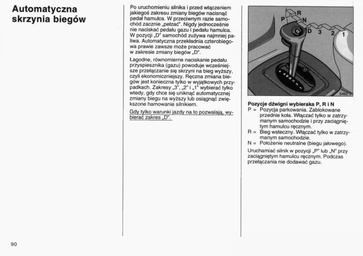 Opel Vectra B instrukcja obslugi / page 88