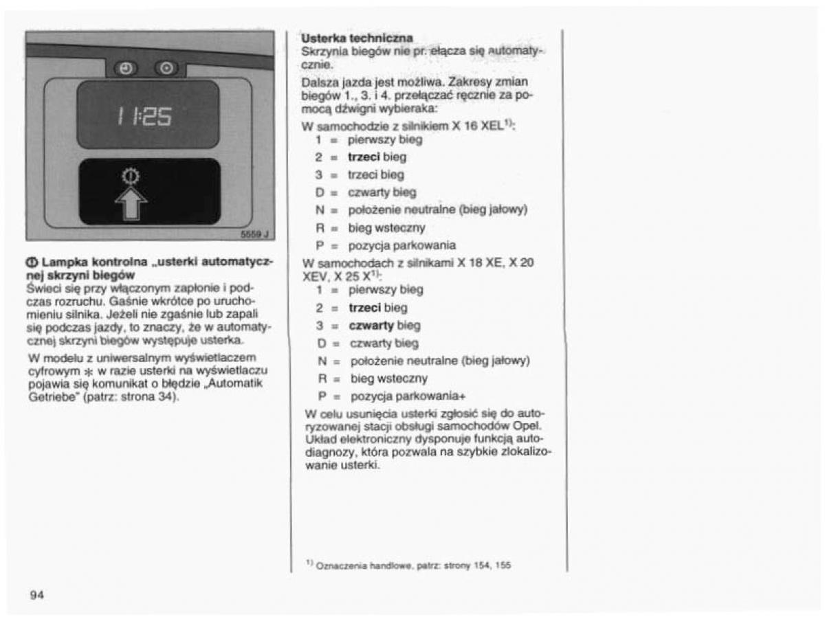 Opel Vectra B instrukcja obslugi / page 92