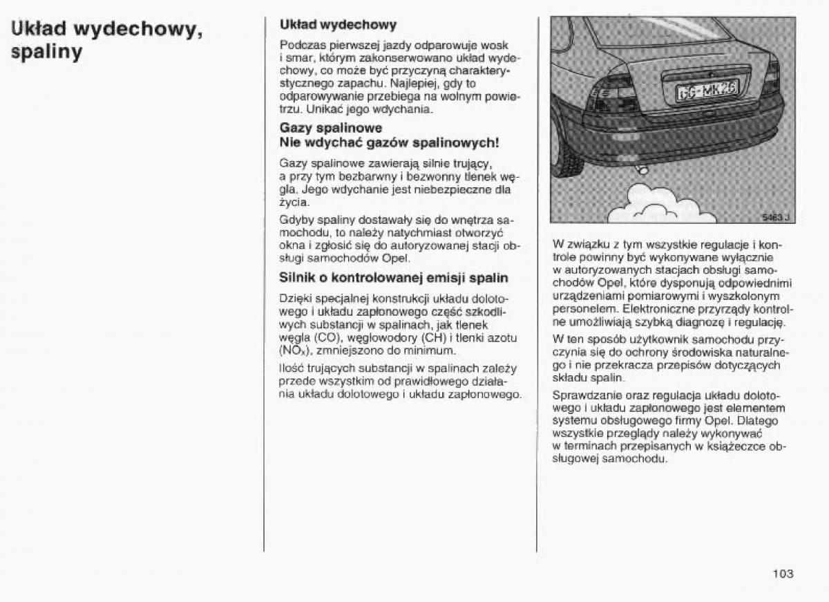 Opel Vectra B instrukcja obslugi / page 100