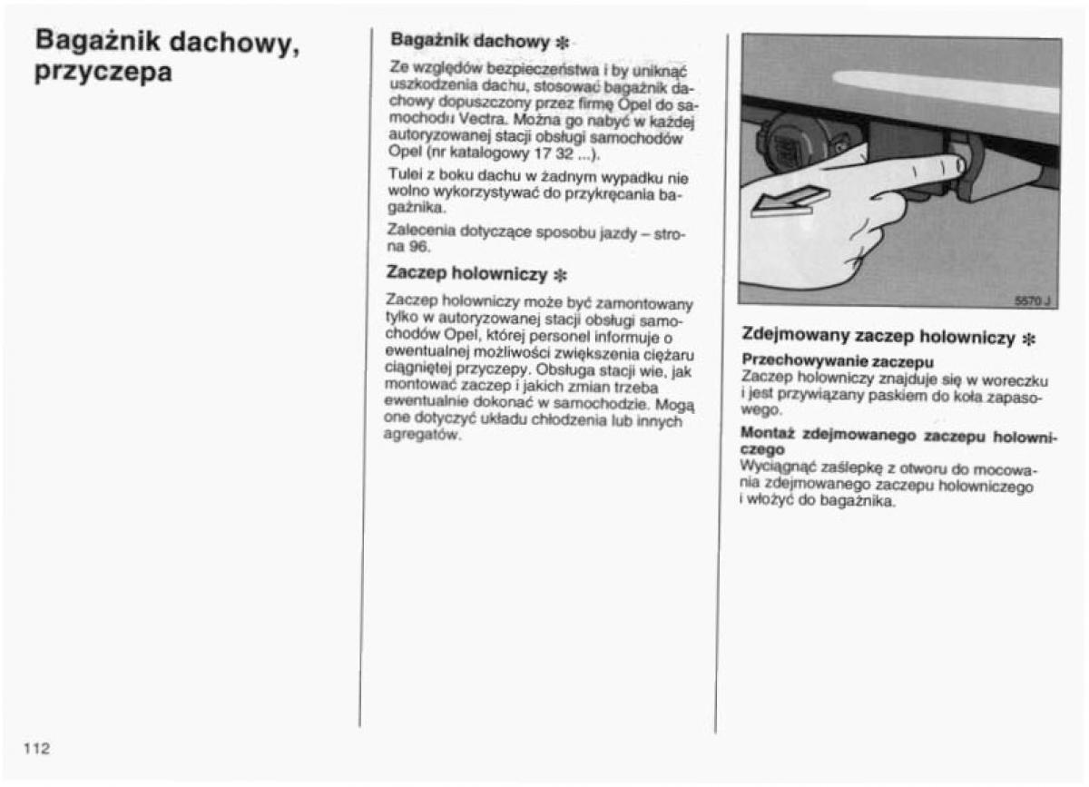 Opel Vectra B instrukcja obslugi / page 109