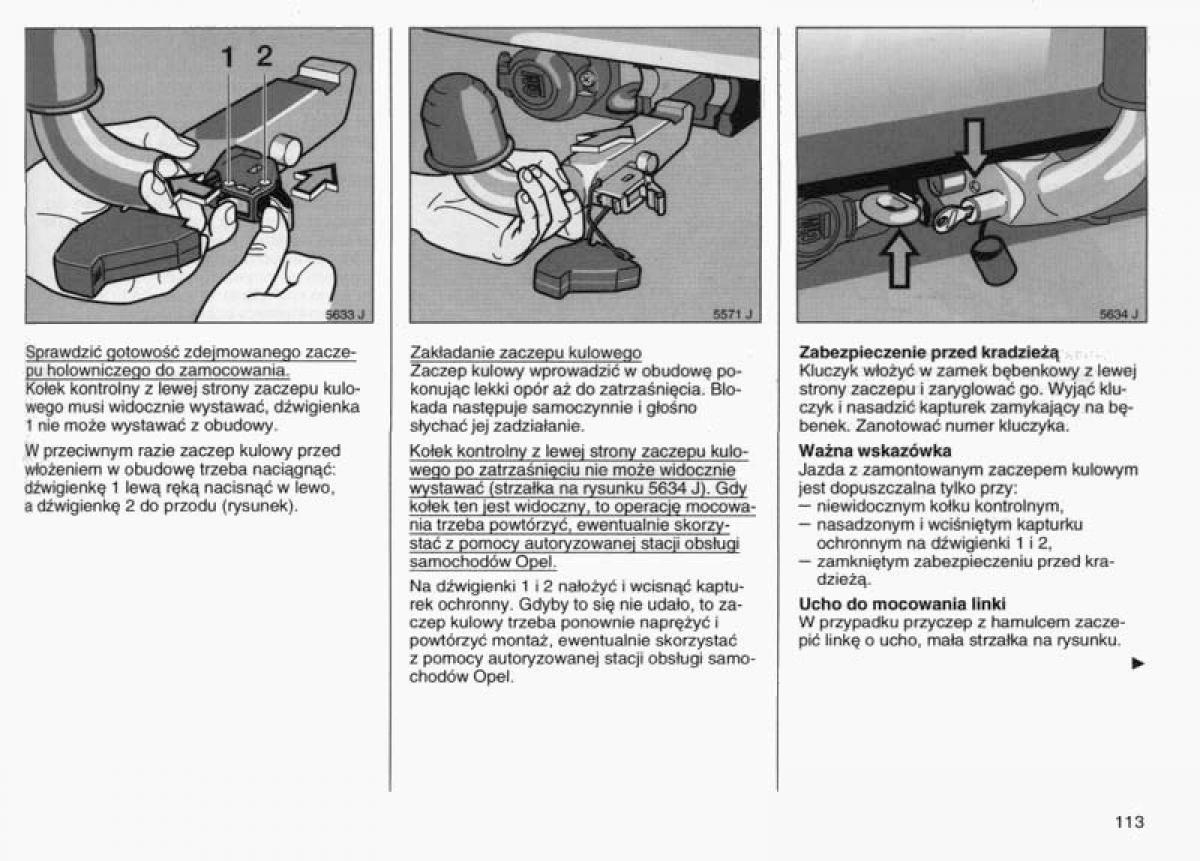 Opel Vectra B instrukcja obslugi / page 110