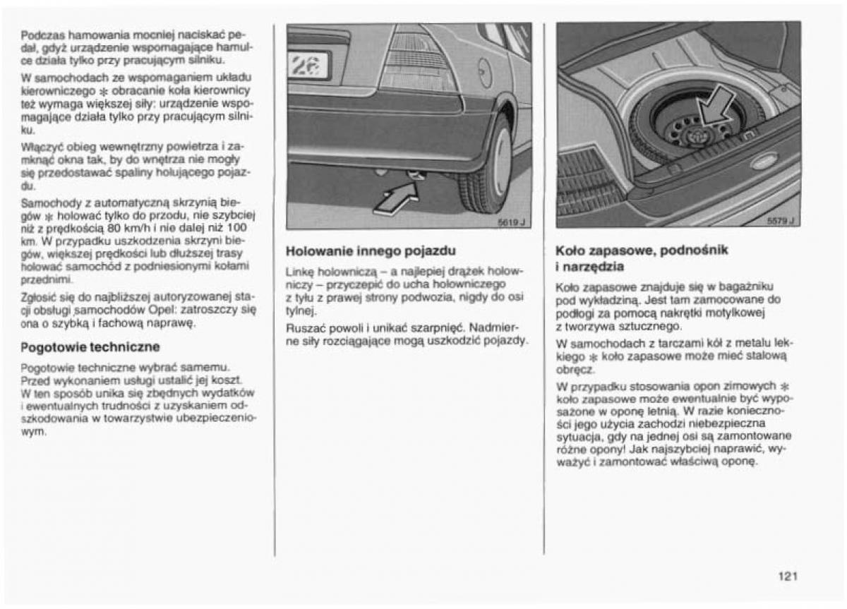 Opel Vectra B instrukcja obslugi / page 118