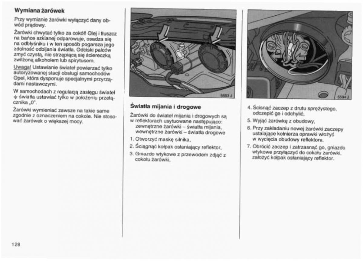 Opel Vectra B instrukcja obslugi / page 125