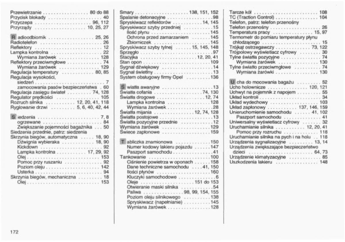 Opel Vectra B instrukcja obslugi / page 166