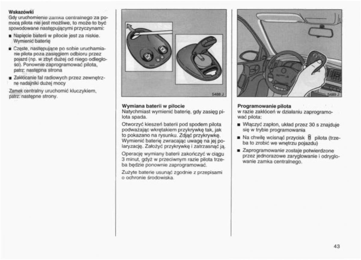 Opel Vectra B instrukcja obslugi / page 42