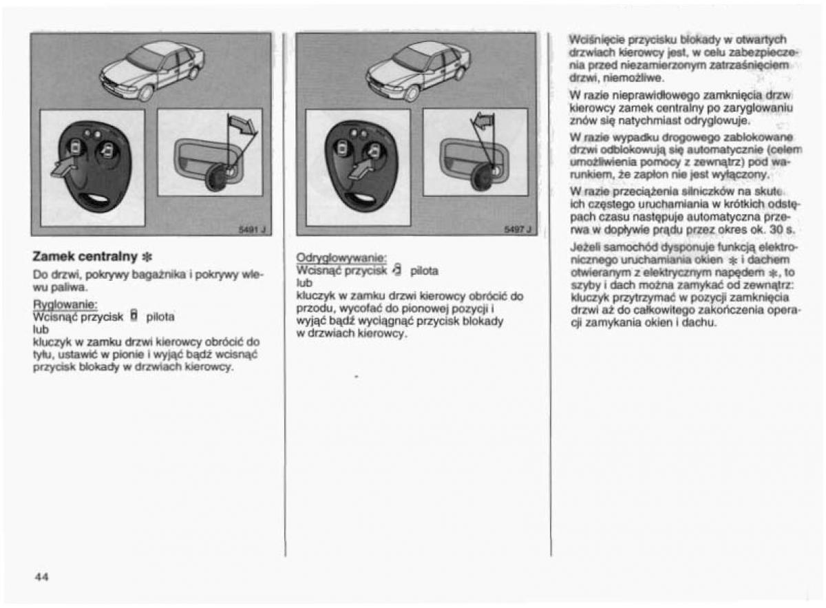 Opel Vectra B instrukcja obslugi / page 43