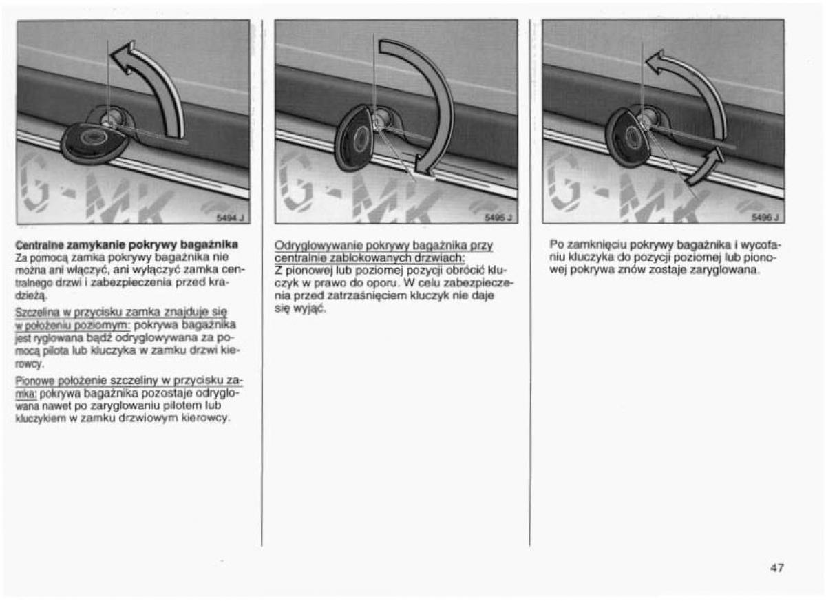 Opel Vectra B instrukcja obslugi / page 46