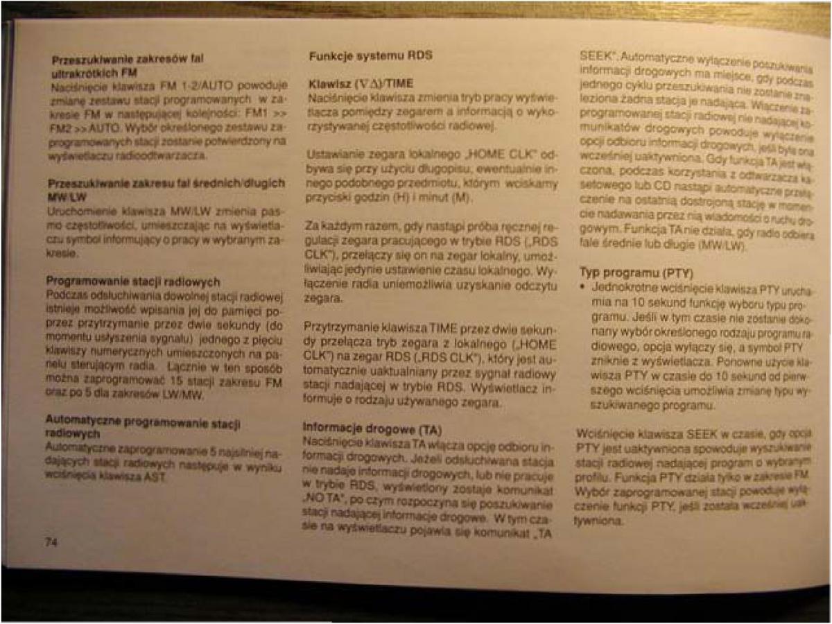 Chrysler Voyager Caravan III 3 instrukcja obslugi / page 74