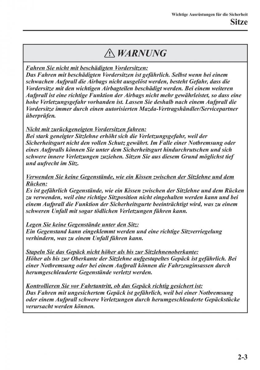 manual Mazda CX 5 Mazda CX 5 Handbuch / page 19