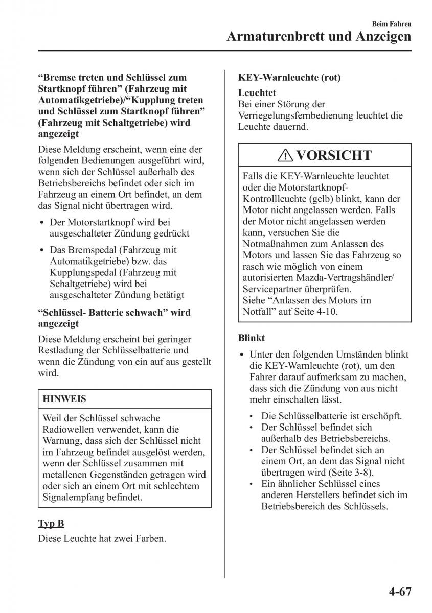 manual Mazda CX 5 Mazda CX 5 Handbuch / page 217