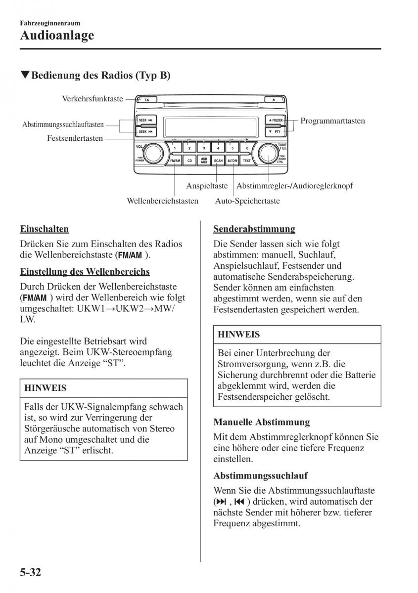 Mazda CX 5 Handbuch / page 366