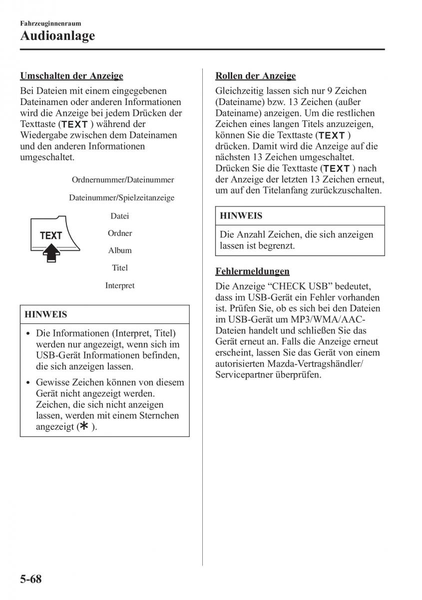 Mazda CX 5 Handbuch / page 402