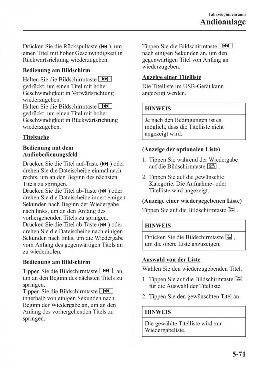 Mazda CX 5 Handbuch / page 405