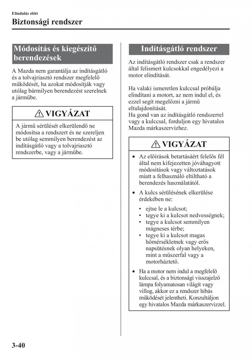 Mazda CX 5 Kezelesi utmutato / page 113