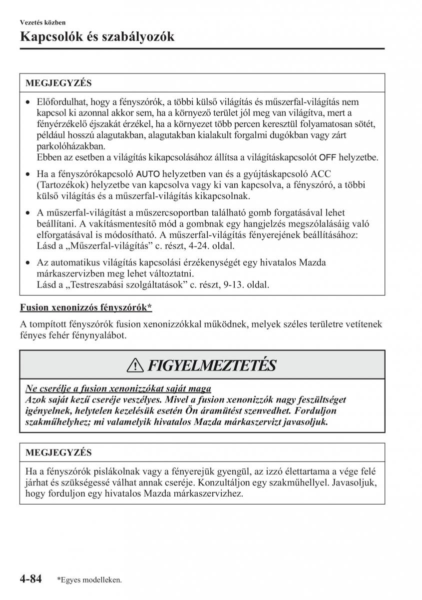 Mazda CX 5 Kezelesi utmutato / page 221