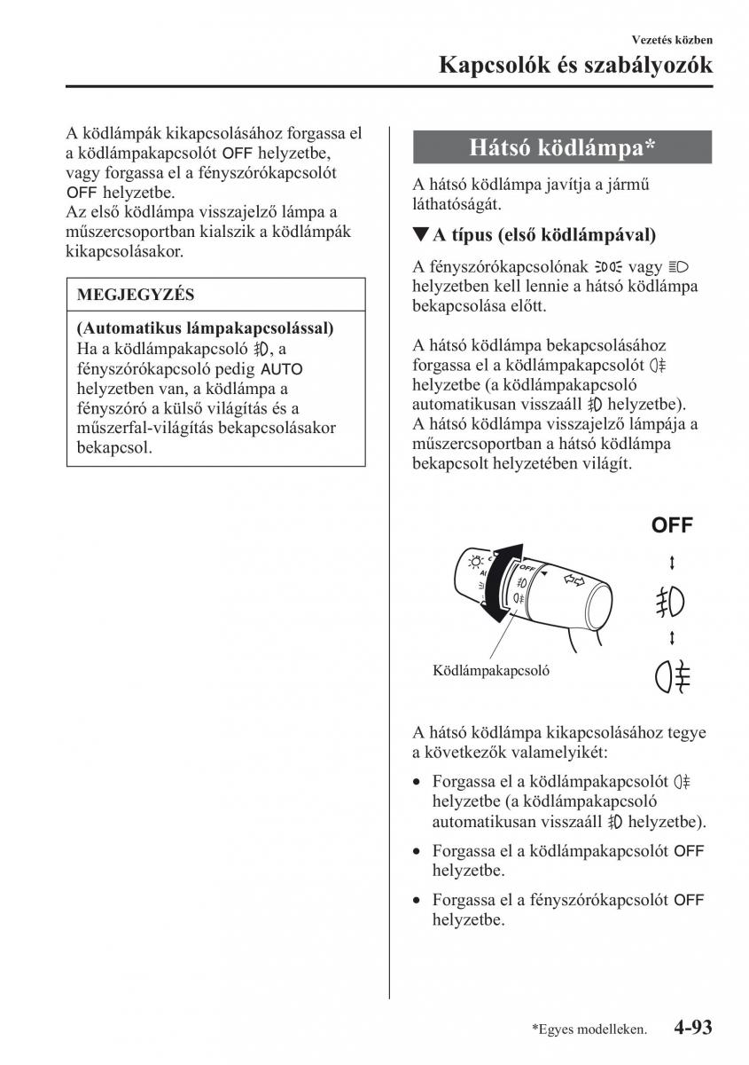 Mazda CX 5 Kezelesi utmutato / page 230