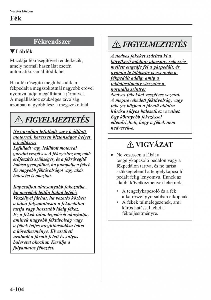 Mazda CX 5 Kezelesi utmutato / page 241